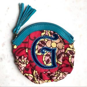 Anthropologie Lucky Penny “G” Coin Purse